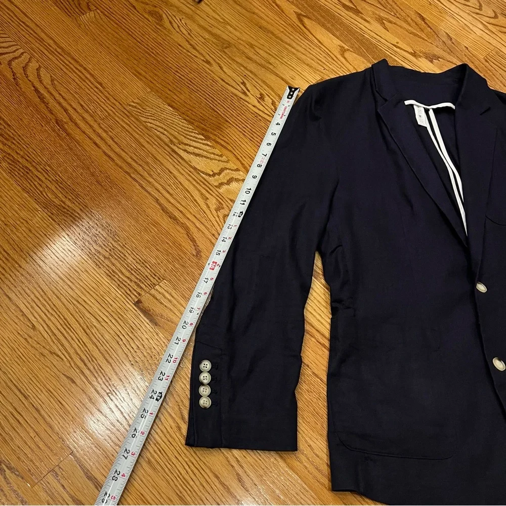 NEW State & Liberty Unstructured Linen Blazer Navy Blue 44 Performance Sport